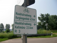 Naabtalradweg  Schild